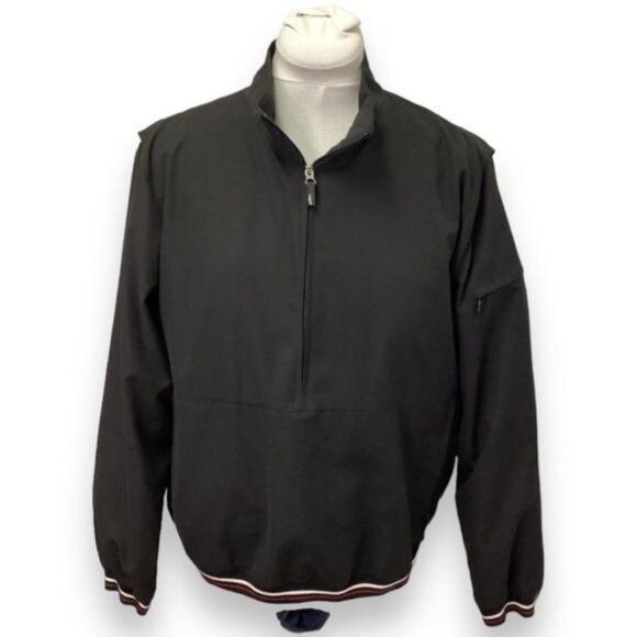 Izod Women’s Black Pullover Windbreaker Jacket Large Polyester - Picture 1 of 7